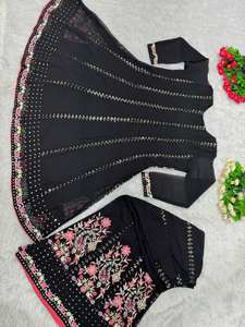 DESIGNER BRODERIE SÉQUENCES TRAVAIL TOP AVEC PALAZZO - Product Image 5