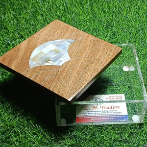 Récipient de stockage d'aliments en bois laqué fait à la main avec dessus en incrustation de perles personnalisé pour le Ramadan Eid et la conservation de la fraîcheur - Product Image 1