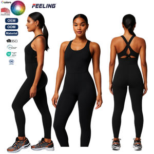 Body de Yoga Cruzado para Mujer, Absorbe la Humedad, Protección UPF, Elástico en Cuatro Direcciones, Sin Rebote, Soporte, OEM, ODM - Product Image 1