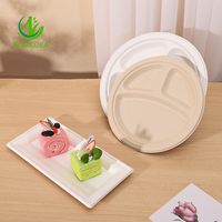 SUMKOKA Assiettes jetables 100% écologiques en bagasse de canne à sucre, compostables et biodégradables