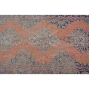 พรมขนแกะตุรกีแนววินเทจคลาสสิกสีส้มสีฟ้า4.7 x 11.3ft แจ็คการ์ด10มม. การออกแบบการเย็บปะติดปะต่อกันสำหรับห้องโถงสีส้มคลาสสิก - Product Image 5