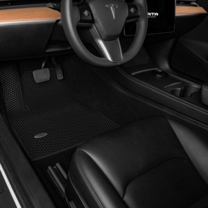 Tesla แผ่นรองสำหรับรถยนต์2แถวลายยานพาหนะวาฟเฟิลทำจากพีวีซีเกรดสูง3แบบหรูหรา - Product Image 5