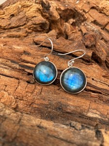 Boucles d'oreilles en labradorite naturelle faites à la main, bijoux en argent sterling 925 pour femmes, pierre naturelle, cadeau - Product Image 5