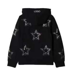 Nouveau sweat à capuche zippé intégral en strass squelette tendance, streetwear, poids lourd, pour hommes et femmes - Product Image 4
