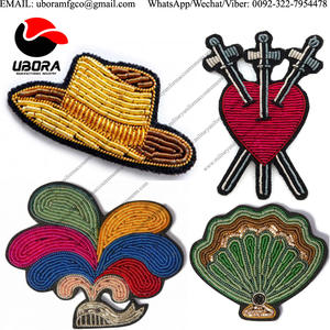 Bullion Wire Broche Zebra Street Sign 5050 Bordado a mano Insignias de cobre Chaqueta de moda Pakistán Tamaño personalizable - Product Image 5