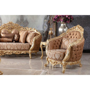 Muebles de Sala de Estar de Alta Gama Europeos, Estilo Chesterfield Clásico, Estructura de Madera, Tapicería de Tela, Tallado a Mano - Product Image 5