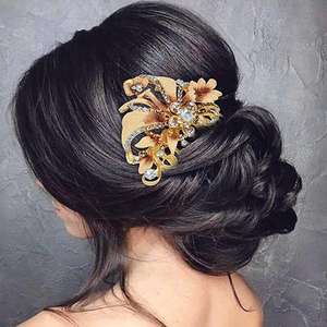 Apurva Broche à cheveux plaquée or rose 1502037 Accessoire de style de fête avec perles en alliage de pierre pour la coiffure - Product Image 1