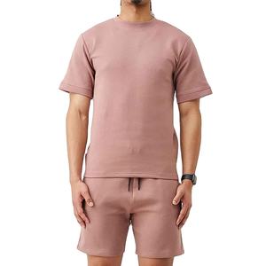 Conjunto de Camiseta y Pantalones Cortos de Algodón Transpirable de Alta Calidad para Hombre, Cuello Redondo, Manga Corta, Traje Deportivo de Verano - Product Image 1