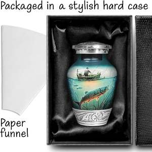 Blue <b>Keepsake</b> Urn <b>for</b> Adult Human <b>Ashes</b> Handcrafted Funeral Memorial Decorative <b>Keepsake</b> Urn <b>for</b> Women and Men Custom SIze Urn - Product Image 4