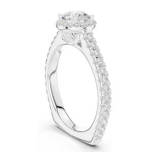 1.43 CT Lab Diamond Halo Engagement <b>Ring</b> for Women VVS-VS EF Clarity 18KT, 14KT, 10KT Gold & 925 Silver Rose, Yellow, - Product Image 5