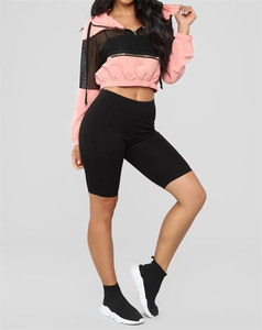 2025 nouvelles femmes décontracté Jogging sweats à capuche courts thermique respirant 100% coton blanc culture sweats à capuche et sweat-shirts - Product Image 4