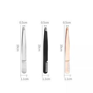 Pinzas de acero inoxidable para cejas, mejor calidad, cosmética de belleza - Product Image 2