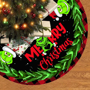 ผ้าคลุมฐานต้นคริสต์มาส ผ้าเนื้อนุ่ม อุ่นสบาย รูปทรงกลม สำหรับตกแต่งบ้านในช่วงเทศกาลคริสต์มาส อุปกรณ์เสริมสร้างบรรยากาศอบอุ่น - Product Image 6