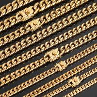 Chaîne cubaine en acier inoxydable de haute qualité YYN, plaquée or 18 carats, collier chaîne cubaine Miami, bijoux hip-hop pour hommes
