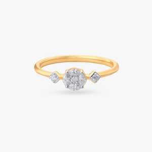Forever Gleam Lab Grown Diamond Ring Elegant Timeless Anniversary Engagement Gift 18K <b>Yellow</b> Gold - Product Image 1