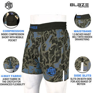 Pantalones Cortos Deportivos Antiarrugas para Hombre, Estilo Urbano, para Gimnasio, MMA, Boxeo, Lucha, Grappling, Muay Thai, Jiu Jitsu, BJJ - Product Image 6