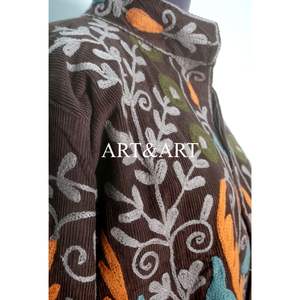 Veste pour femme à col mandarin, style indien vintage, faite à la main, 100% coton, broderie florale, écologique, respirante, séchage rapide - Product Image 2