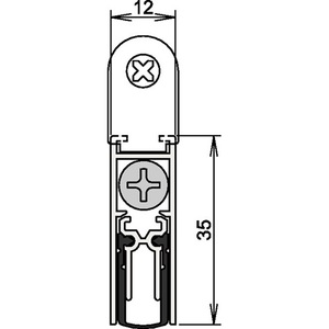Aluminum Anodized Grey Door <b>Seal</b> Double <b>Seal</b> M-12/35 1-392 1-Sided 958 mm for Wooden Doors Left/Right by ATHMER - Product Image 1