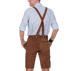 Pantalones cortos de cuero bávaro de alta calidad más vendidos, ropa de entrenamiento informal con patrón sólido, pantalones cortos de tela de gran oferta - Product Image 3