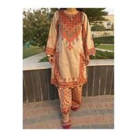 Kurtis prêts-à-porter pour femmes en velours brodé de haute qualité, longueur genou, style pakistanais, respirant, imprimé naturel, hiver, modeste