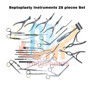 Ensemble d'instruments de septoplastie de haute qualité de 28 pièces avec cassette de stérilisation, instruments chirurgicaux manuels ORL |   OldMed - Product Image 2