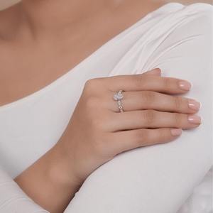 Mixed Shape Pear Lab Grown Engagement Ring F VVS1 VVS2 Certified Diamond Ring Centre 1.12 Carat Pear Cut Diamond Unique Design - Product Image 2