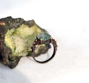 แหวนโมรามอสเงินสเตอร์ลิงสี925สำหรับผู้หญิงพลอยสีเขียวสัญญาของขวัญทางศาสนาสำหรับแม่ภรรยาลูกสาวยายของน้องสาว - Product Image 2