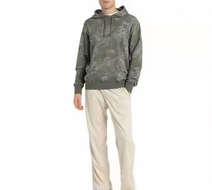 Sweat à capuche zippé surdimensionné pour homme en coton éponge français Acid Wash & 3D Tie Dye Print Winter Washed Hoodie For Mens - Product Image 6