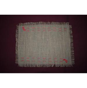 Mantel Individual de Yute de Primera Calidad con Borde Festoneado y Bordado de Doble Ola de 38 cm de Diámetro, Mantel Individual Sostenible para Decoración de Mesa - Product Image 1