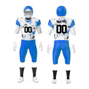 Equipo personalizado para adultos, uniformes de fútbol americano, sarga con cuello en V y diseño de sublimación de impresión digital, conjunto de ropa deportiva - Product Image 5