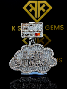 Pendentif Hip Hop personnalisé, lettre personnalisée, pendentif en moissanite à coupe ronde brillante, pendentif en argent 925 pour rappeurs Hip Hop pour hommes - Product Image 2