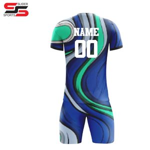 Manches courtes Meilleure conception Impression de logo personnalisé Matériau en polyester Vêtements de sport de plein air Uniforme de football Logo personnalisé OEM - Product Image 2