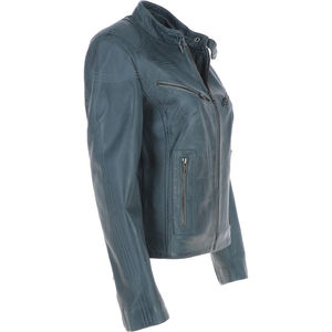 แจ็คเก็ตหนังยอดนิยมสำหรับผู้ชายและผู้หญิง ระบายอากาศได้ดี เหมาะสำหรับฤดูหนาว ลายเรียบ ปิดด้วยซิป หนังจระเข้ - Product Image 5