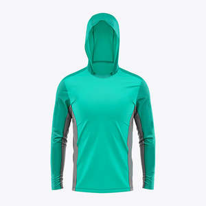 Protection solaire manches longues 100% Polyester Spandex séchage rapide respirant chemise à capuche SPF 50 + chemises de pêche vêtements de sport - Product Image 5