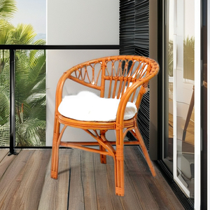 Silla de mimbre tipo RAINBOW FANCY hecha a mano fuera de Bistro francés Patio exterior de Indonesia para muebles para el hogar - Product Image 3