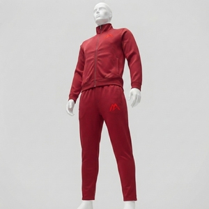 Ensemble de survêtement rouge pour homme, veste athlétique à fermeture éclair intégrale, pantalon de jogging, vêtements de sport, entraînement, gym, course à pied, fitness, vêtements décontractés, tenue de sport - Product Image 4