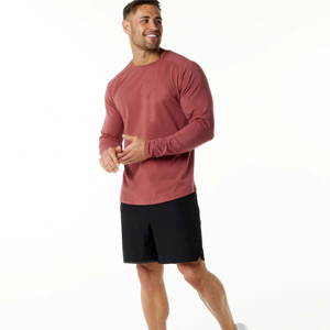 Camiseta de punto de LICRA de algodón de manga larga con bordado de logotipo impreso personalizado para hombre estilo informal - Product Image 2