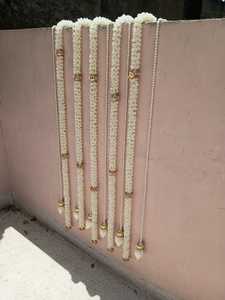 Trắng solawood sen & trang trí bối cảnh thiết lập vinayak chaturthi, tân gia pooja, venkateswara shanku Chakram lễ hội trang trí nội thất - Product Image 4