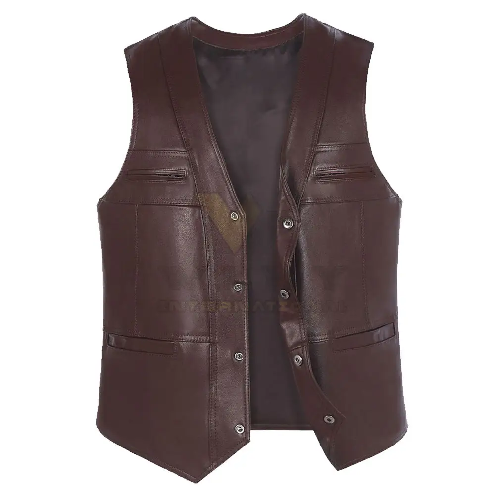 Portable Product Leather Vest Men Thick Leather Comfortable Low Moq Professional Leather Vest