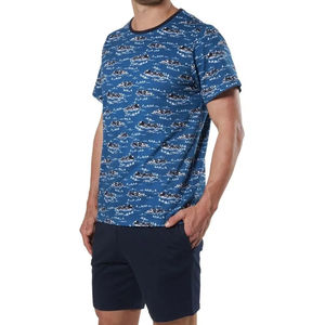 Venta al por mayor de 2 piezas personalizadas de punto camiseta pantalones cortos de los hombres conjunto rentable de Impresión logotipo estilo informal de verano - Product Image 2