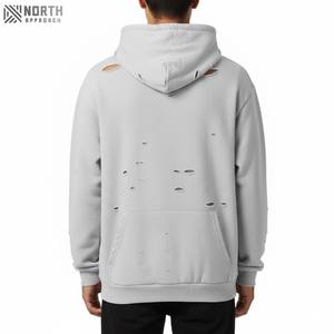 Best Arrival Solid Plain Color Men Distressed <b>Thermal</b> <b>Hoodie</b> Street Wear Best Design Good Quality Distressed <b>Hoodie</b> For Men - Product Image 2