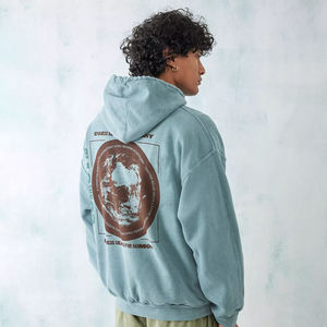 Sudadera con capucha para hombre de calidad premium de algodón lavado 100% vintage, ropa de calle con logotipo gráfico personalizado, sudaderas con capucha desteñidas de peso pesado de gran tamaño - Product Image 4