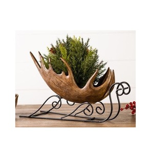 ENSEMBLE DE 2 Décor De Noël Santa Chaise Traîneau Occasion De Noël Véhicule Décoratif Intérieur Extérieur Debout Ornement Traîneau Vert - Product Image 4