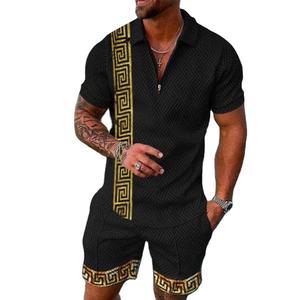 เซ็ตกางเกงขาสั้นสำหรับผู้ชายชุดกางเกงขาสั้นแขนสั้นเสื้อยืดและกางเกงขาสั้นสำหรับฤดูร้อนงานตามสั่ง - Product Image 4