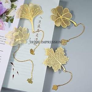 Conjunto de diseño de plumas fundidas de aluminio chapado en oro de alta calidad de aspecto atractivo de 3 marcas de libro de la India a precio competitivo - Product Image 2