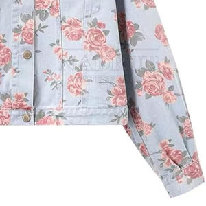 Veste en jean imprimée pour femme à séchage rapide en gros pour la vente en ligne, veste en jean imprimée imperméable pour femme en gros pour la vente en ligne - Product Image 5