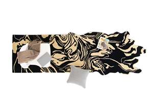 Tapis créatifs, fusion de noir et de beige, moderne, fait main, en laine, écologique, adapté aux animaux domestiques, antidérapant, poils moyens, tapis de salon, chambre à coucher - Product Image 6