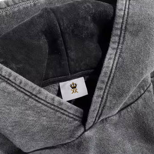 Sudadera con Capucha Personalizada OEM para Hombre, Lavado Ácido, 100% Poliéster, Color Sólido, Alta Calidad, Talla Grande - Product Image 2