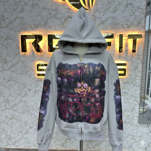 Sweat à capuche zippé formel unisexe en molleton d'hiver 100% coton, imprimé numériquement avec logo personnalisé, marque privée - Product Image 4