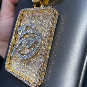 Personalizada de los hombres 3D brillante Buss joyería VVS Moissanite Pass Diamond Tester Iced Out Plated 3D bola colgante encanto - Product Image 3